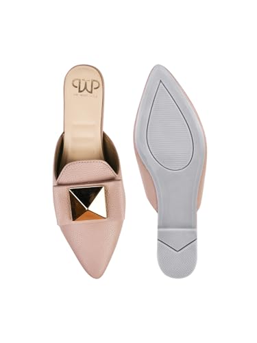 Image of The White Pole Slip on Slides Flat Mules Bellies Jutti Sandals for Women and Girls