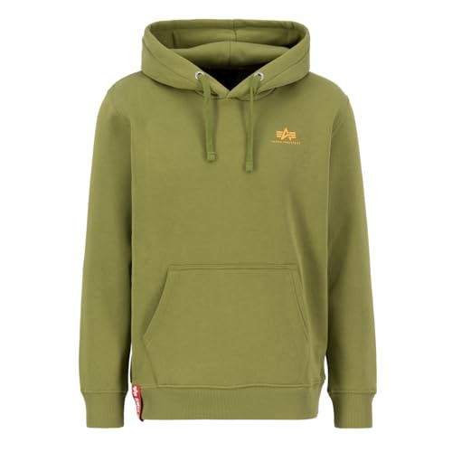 Alpha Industries Basic Small Logo Hoodie für Herren Moss Green – Ansicht 1