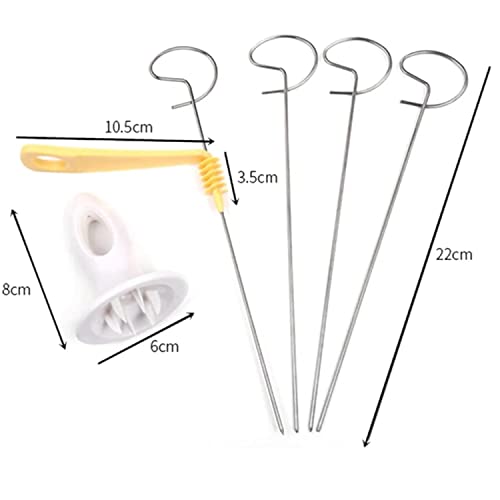 SEREBRUM Tornado Spiral Potato Cutter Manual Slicer Vegetable Spiralizer Chips Maker with 4 Stainless Steel Sticks (Manual Twisted Potato Slicer)