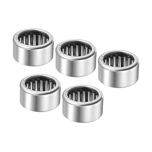 Kozelo 5pcs HK1612 Aguja Rodillo Cojinetes - [16mm X 22mm X 12mm] Abierto Extremo para Caja Cambios Uso, Cromo Acero Rodillos