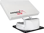 Camping First Satmex Flat 2 – Vollautomatische Camping-Antenne (Satelliten-Antenne, für 2 TVs/Receiver, für Caravan und Wohnmobil, Skew-Funktion) – Weiß