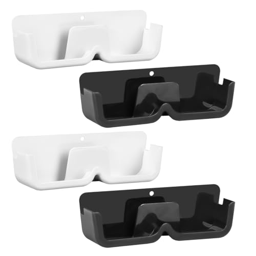 Image of Pack of 4 Specs Holder Wall Mounted /Wall Mounted Mobile Phone Holder /Storage Case For Phones with Strong Adhesive Strips /Eyewear Case Shelving /Sunglasses Display Case /Multi-Purpose Stand(White /Black)