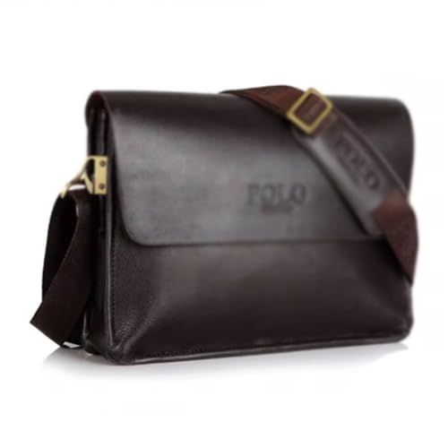 Square Messenger Bag, Leather, Business Crossbody Shoulder Bag with Strap, Travel Work Purse, for Men's Women4