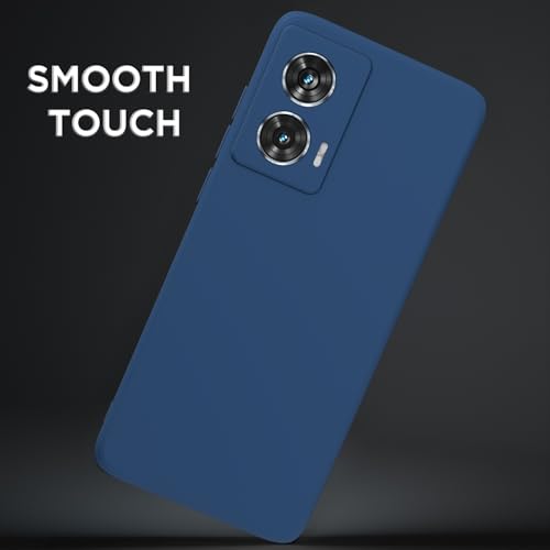 Image of Outlouders Back Cover for Motorola Moto Edge 50 Fusion 5G / Moto G96 5G | Camera Protection | Durable Soft Matte Silicone Bumper Case (Blue)