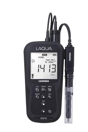 HORIBA LAQUA EC210-K Handheld EC Meter - Digital, Waterproof, Battery Powered, for Outdoor Use - Includes Temperature, TDS, SAL, RES Measurement with Sensor 9383-10D