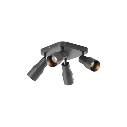 Qazqa Moderno Foco empotrado de techo cuadrado GU10 de 50 mm, 4 luces, color bronce oscuro - Stanley Aluminio Cuadrada/Redonda Adecuado para LED Max. 4 x 10 Watt