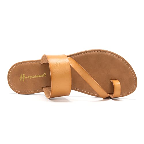 Image of Huayuanwell Women's Slide Sandals Slip On Flat Sandals Flip Flop Thong Sandals Casual Summer Sandals