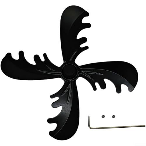 Ventilador de chimenea alimentado por calor compatible con múltiples tipos de chimenea con una construcción de aleación de aluminio de cuatro cuchillas (rojo) Ventilador de chimenea alimentado por calor compatible con múltiples tipos de chimenea con una construcción de aleación de aluminio de cuatro cuchillas (rojo)