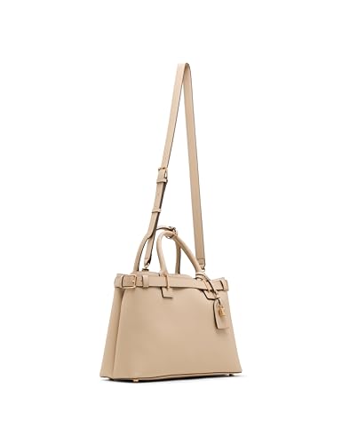 Image of Anne Klein Womens Belted Satchel with Convertible Strap, Sesame