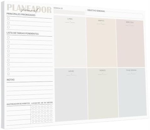 BIROYAL Planificador Semanal A4 con Habit Tracker, Weekly Planner...