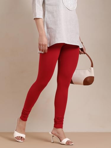 Image of TWIN BIRDS Tailored Cut and Classic Fit Super Stretchable Elastane Fabric Churidar Leggings for Women