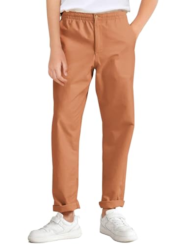 Image of Haloumoning Boys School Uniform Chino Pants Kids Twill Pants 5-14 Years