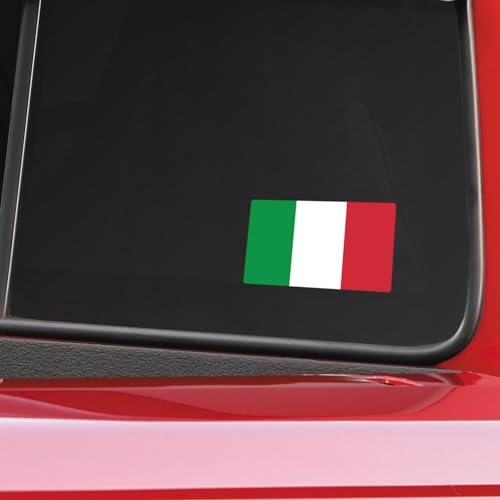 Image of World Country Flag Decal Stickers - Two Pack - for Cars Windows Bumpers Laptops Tablets Tumblers Cups Walls (Italy)