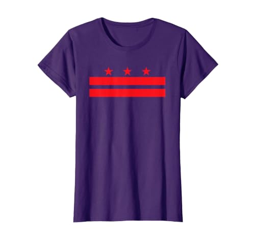 Washington DC Flag T-Shirt T-Shirt, Women, Purple, X-Small