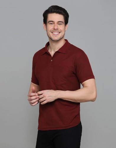 Image of INKKR Men Regular Fit Polo Neck Half Sleeve Solid Casual T-Shirt with Chest Pocket | Pack of 3
