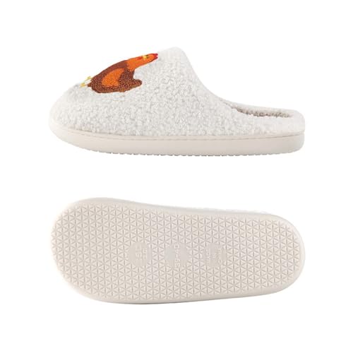 Image of Highland Cow Slippers for Women Plush Scottish Highland Cow Animal Slippers Warm Non Slip Home Indoor Slippers