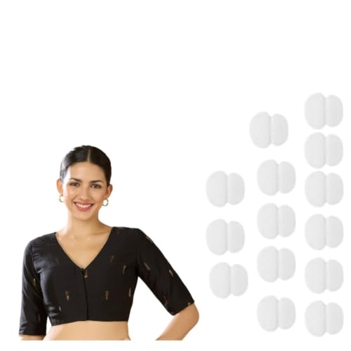 Image of Studio Shringaar Women's Handloom Cotton Silk Readymade Saree Blouse with Underarm Sweat Pads (Pack of 14 Pads)
