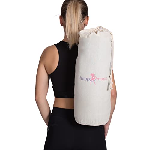 HOOPOMANIA Hula Hoop Bolsa de algodón 100% en Blanco   Hula Hoop Bolsa para Viajar