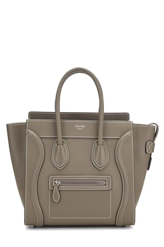Céline, Pre-Loved Grey Drummed Calfskin Luggage Micro, Grey