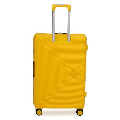 Image of SWISS MILITARY Maze 75CM Hard Trolley Bag, 106L Large Polypropylene Luggage, TSA Lock, 360 Dual Wheels, Anti-Theft Zipper, Branded Interior, Strong Handle, Long Trip Travel Suitcase, 28 inch