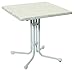Produktbild acamp Esstisch Gartentisch Bistrotisch Piazza 70x70 cm weisses Gestell mit Weiss marmorierter Topalit Tischplatte
