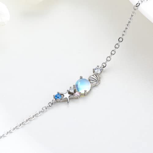 Starfish Shell Bracelets 925 Sterling Silver Beach Bracelet Ocean Jewelry Gifts for Women Girls2