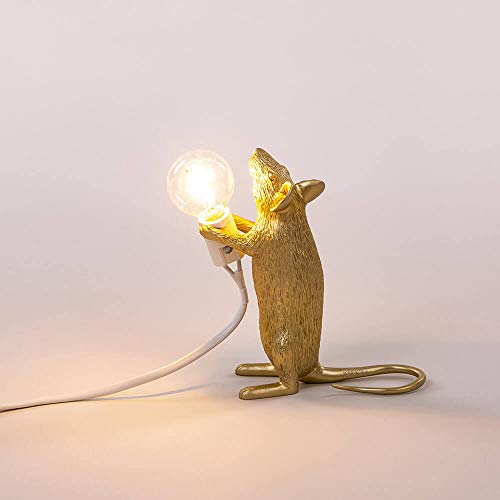 Seletti Mouse Lamp Gold Step in piedi lampada oro