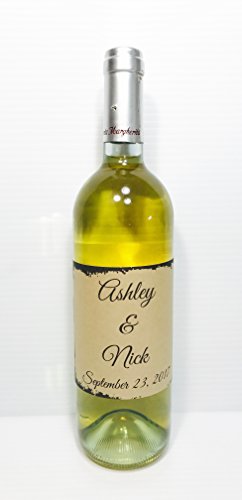 12 RUSTIC THEMED Kraft Paper Champagne or Wine bottle labels/stickers/wrappers Personalized for WEDDING or party FAVORS, self adhesive