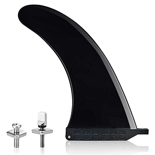 Lvsnro Surf SUP Fin - Free No Tool Fin Screw 9 inch Center Fin,for Surfboard Longboard and Paddleboard,with Free No Tool Screws (Black)