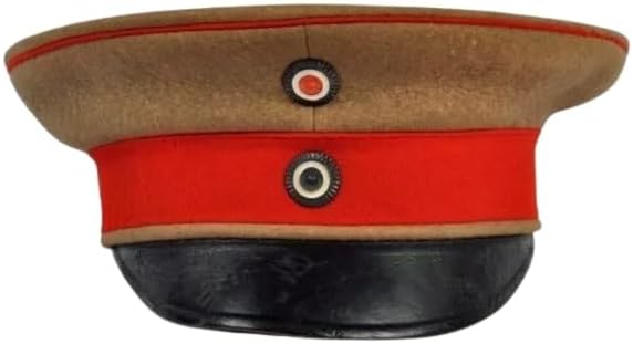 Military Visor Cap, German Army M1910, Specialist Officer Design, Brown and Red