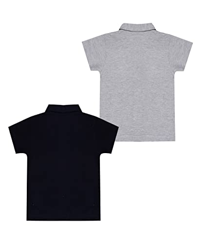 Image of TROVE Boys Cotton Shirt Pack of 2 Black::Grey