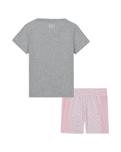 Image of Under Armour Girls' 2-piece Short Sleeve Tee and Shorts Set, Lightweight and Comfortable