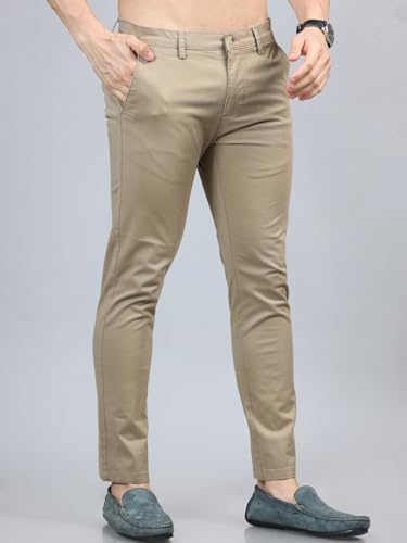 Image of Jack and Jini Men Casual Stretchable Cotton Pants | Chinos | Trousers (Regular Fit)