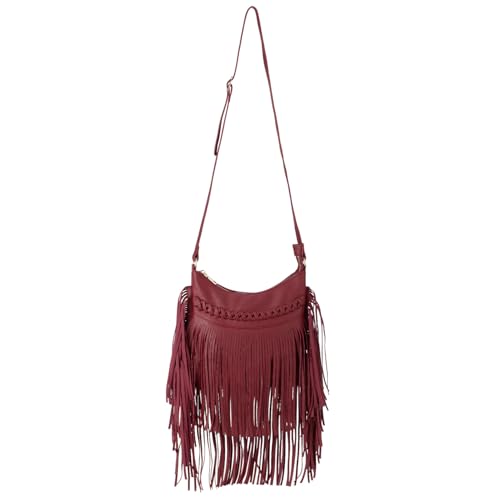 Syrads Donne Nappa Hobo e Borse a Tracolla Donne Frangia Hobo Bag Borsa a Tracolla Crossbody Borsa,Rosso Syrads Donne Nappa Hobo e Borse a Tracolla Donne Frangia Hobo Bag Borsa a Tracolla Crossbody Borsa,Rosso