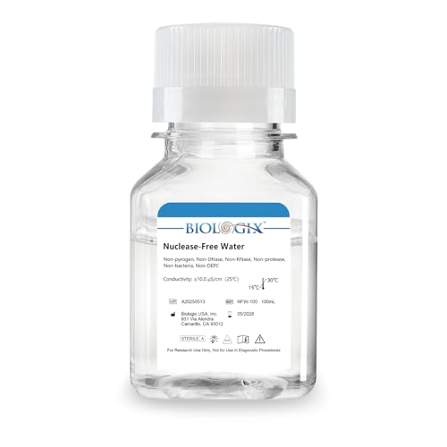 CryoKing Ultra Pure Water 100mL Nuclease Free Water Molecular Biology Grade Sterilization DNase RNase Protease Endotoxins (Pyrogen) Free PCR/RT-PCR Certified for Laboratory Use Only