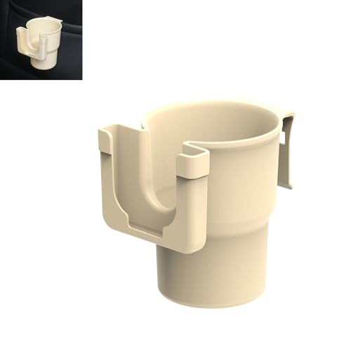 Soporte para vaso de carro con gancho y porta teléfono beige miniatura 1