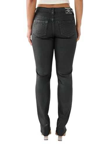 True Religion Women's Billie Straight Coated Mid Rise Jean2