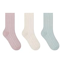 SELENE Kit 3 Pares Meia Cano Longo com Textura Confortável Feminina Adulto, 1 Marfim - 1 Rosa Pó - 1 Verde Chá, 34-39