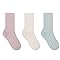 SELENE Kit 3 Pares Meia Cano Longo com Textura Confortável Feminina Adulto, 1 Marfim - 1 Rosa Pó - 1 Verde Chá, 34-39