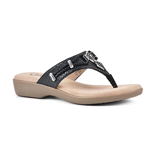 CLIFFS BY WHITE MOUNTAIN Women's Bailee Cushioned Flip Flop Sandal
