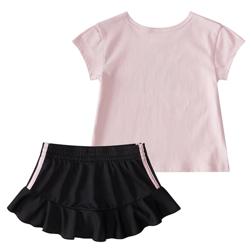 Image of adidas Infant Girls N Box Tee Pleated Skort Set Casual Bottoms Casual - Pink