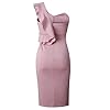 ECOWISH-Womens-Dresses-Sexy-Ruffle-One-Shoulder-Sleeveless-Split-Bodycon-Midi-Party-Dress ECOWISH Women's Dresses Sexy Ruffle One Shoulder Sleeveless Split Bodycon Midi Party Dress Pink Small