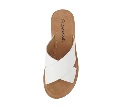 Image of Soda LUCY ~ Women Open Toe Flatform Platform Crisscross Band Upper Fashion Slide Sandals