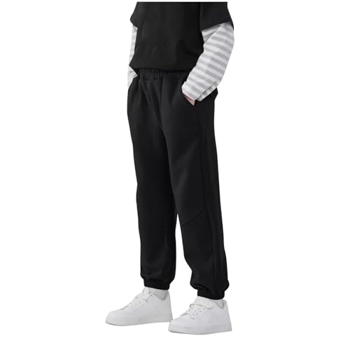 Boys Sweatpants Casual Elastic Wasit Pull On Trouser with Pockets Slimming Fashion Lounge School Pants for Boys 5-15Y