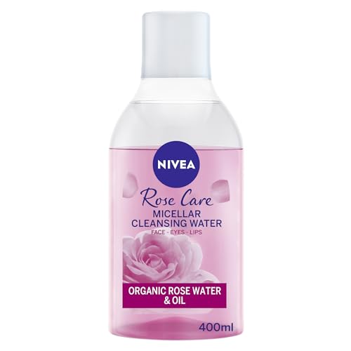 NIVEA MicellAIR Rose Mizellenwasser mit Öl (400 ml), Mizellenreinigungswasser, wasserfester Make-up-Entferner… – Ansicht 1