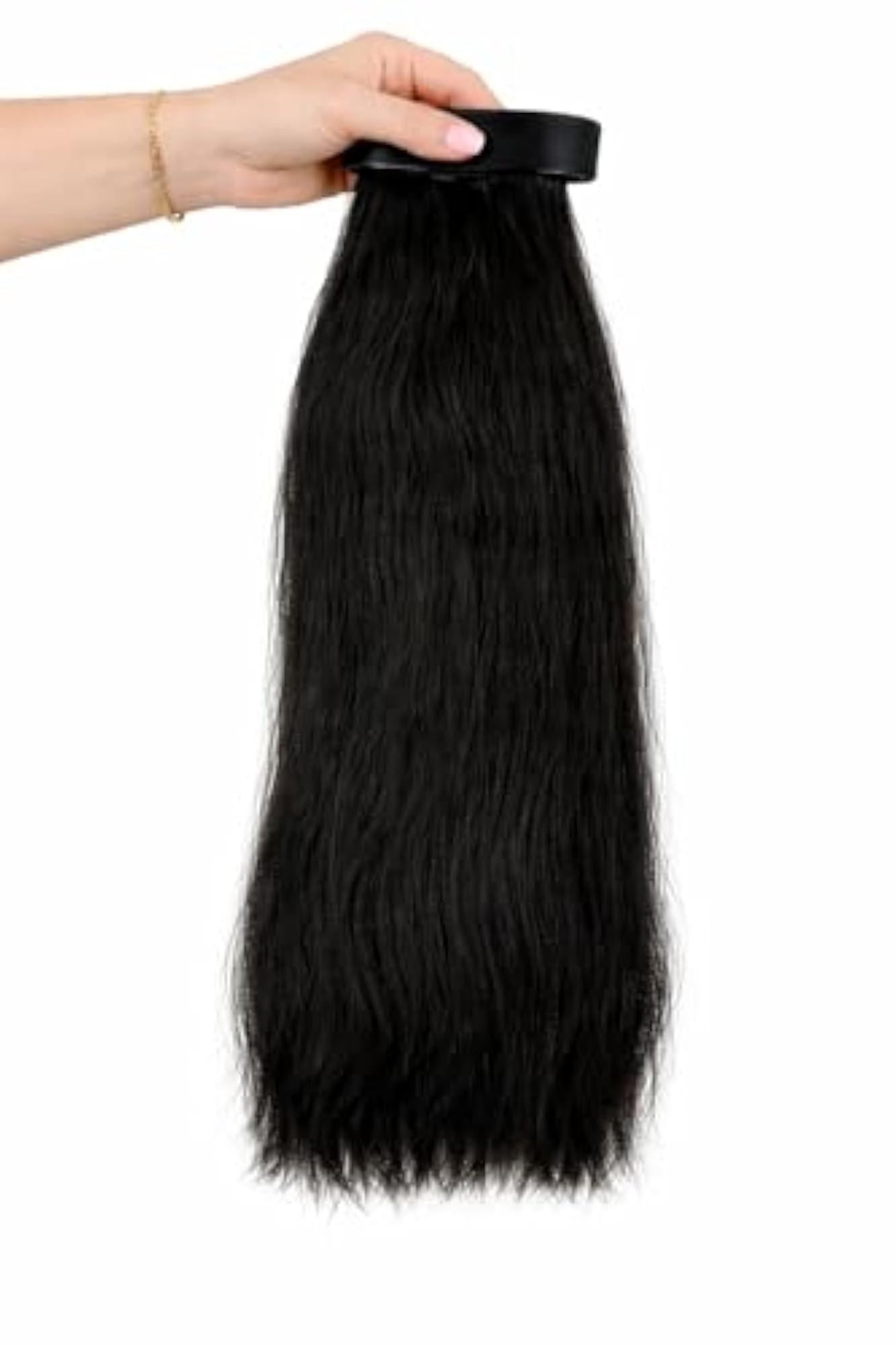 Medium Layer Black Synthetic Hair Wig for Women