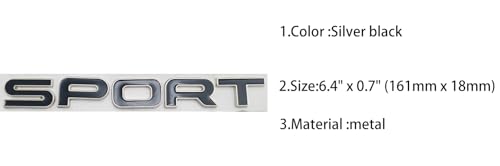 Image of DFBIQKLS 1 PCS New 3D Alloy Sports Emblem Decal Replacement Nameplate Letters Badge (Silver Black)