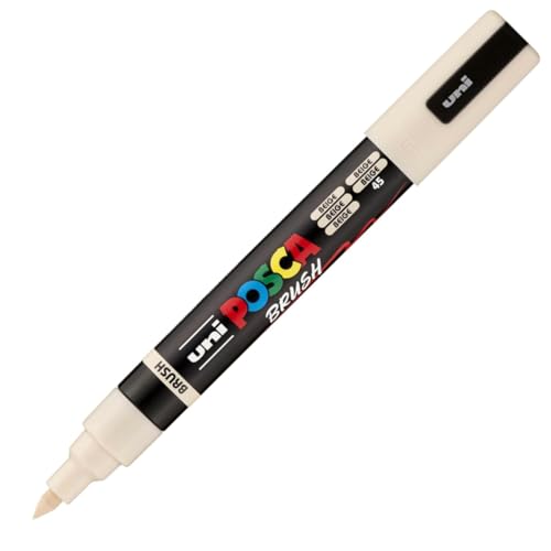 POSCA PC5BR, Marqueur peinture Brush base eau - Tout Support - Noir