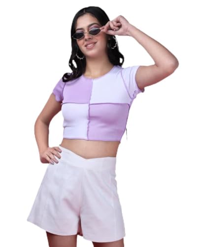 Image of Noble Monk Women Cotton Blend Casual Fit Stylish Tops | Casual Crop Top's | Tshirt