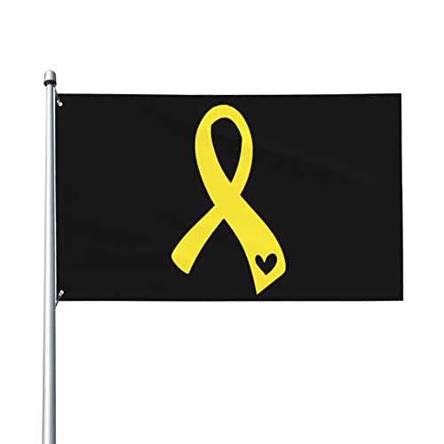 Sarcoma Cancer Awareness Yellow Ribbon Flag 3 x 5 Ft UV-beständige langlebige Qualität Dekoration Hof Indoor Garten Banner